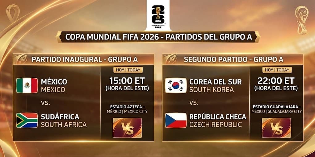 Partidos programados para el jueves 11 de junio